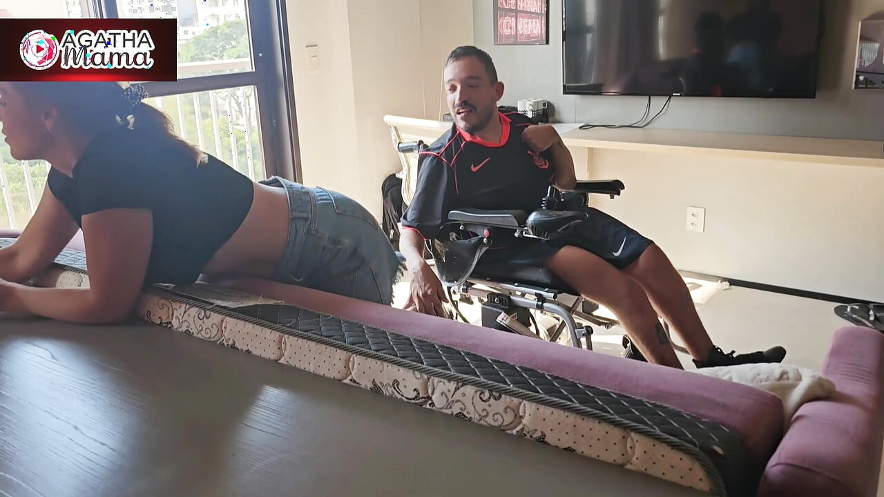 Me, Agatha Mama in a Cleaning Lady in a Short Skirt Cleaning Becomes a Wild Fuck with a Perverted Wheelchair User!