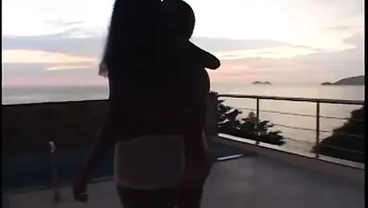 Sexy black chick gets her pefect shaved pussy licked by white stud