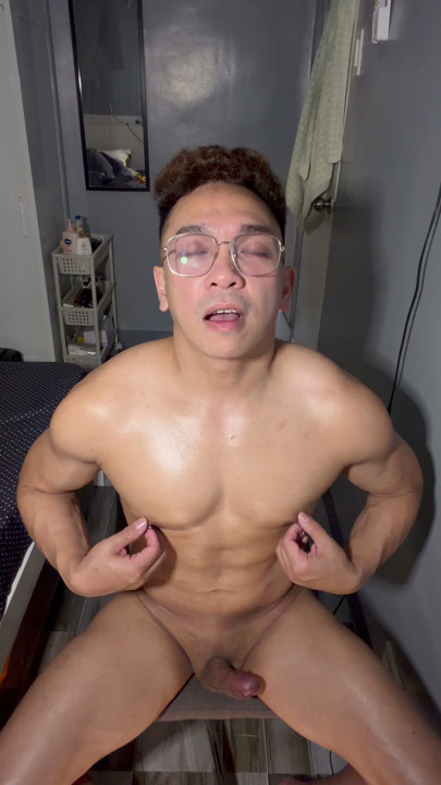 Filipino Muscle Twink Jerk Off, Cum eating & Nipples!  FLESHLAB Exclusive | Clip 3