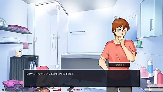 In der waschmaschine stecken, stiefschwester