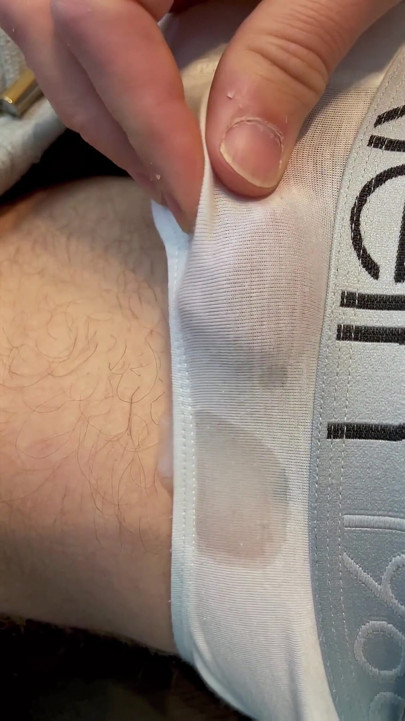 Frenulum Orgasm and Cum by Rubbing My Dick Through My Briefs