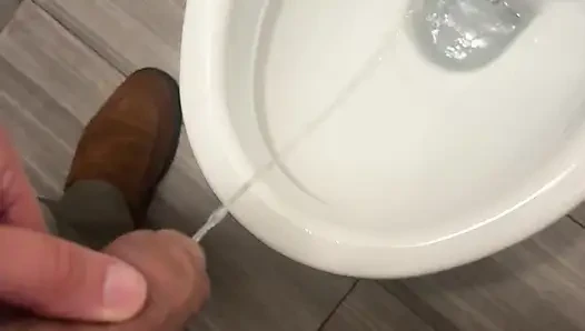 Close-Up Office Piss: Watch Me Let It Out