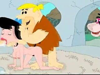 Fred en Barney neuken Betty Flintstones in een tekenfilm pornofilm