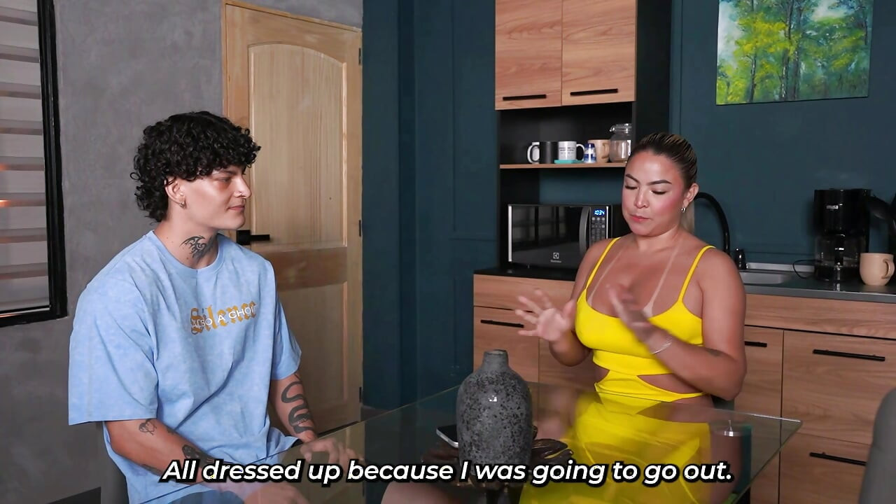 Big-breasted stepmother enjoys her husband's absence to fuck her stepson