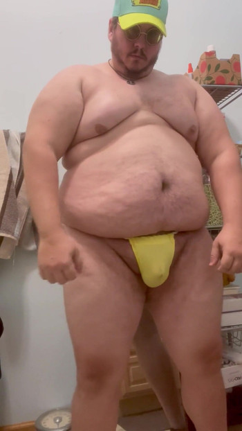 Epic moment from "Big Ole Big Belly Burly Chub Flexes & Busts Out a Fat Boy Load"