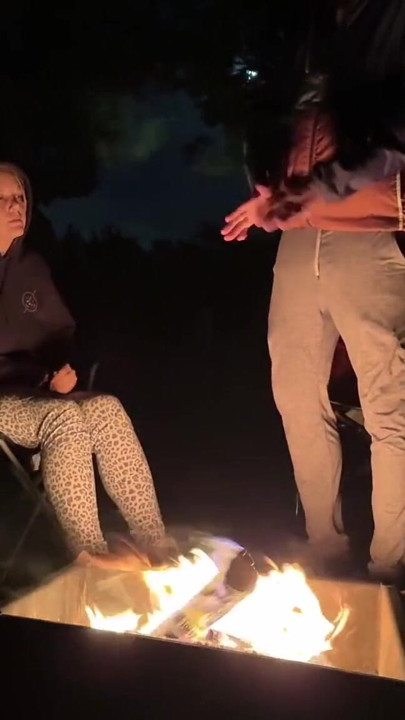 Wife caught masturbating in public restroom, then fucked by the campfire | Clip 2