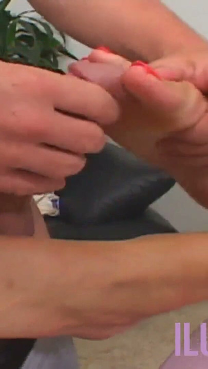 Brunette milfs feet cum covered after a hot fuck | Clip 1