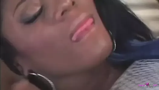 Fucking This Ebony Girls Shaved Pussy and Wet Mouth Ends in Some Intense Cum Eating