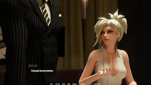 Overwatch XXX - розовую киску Mercy трахнули двое мужчин - Mercy Route