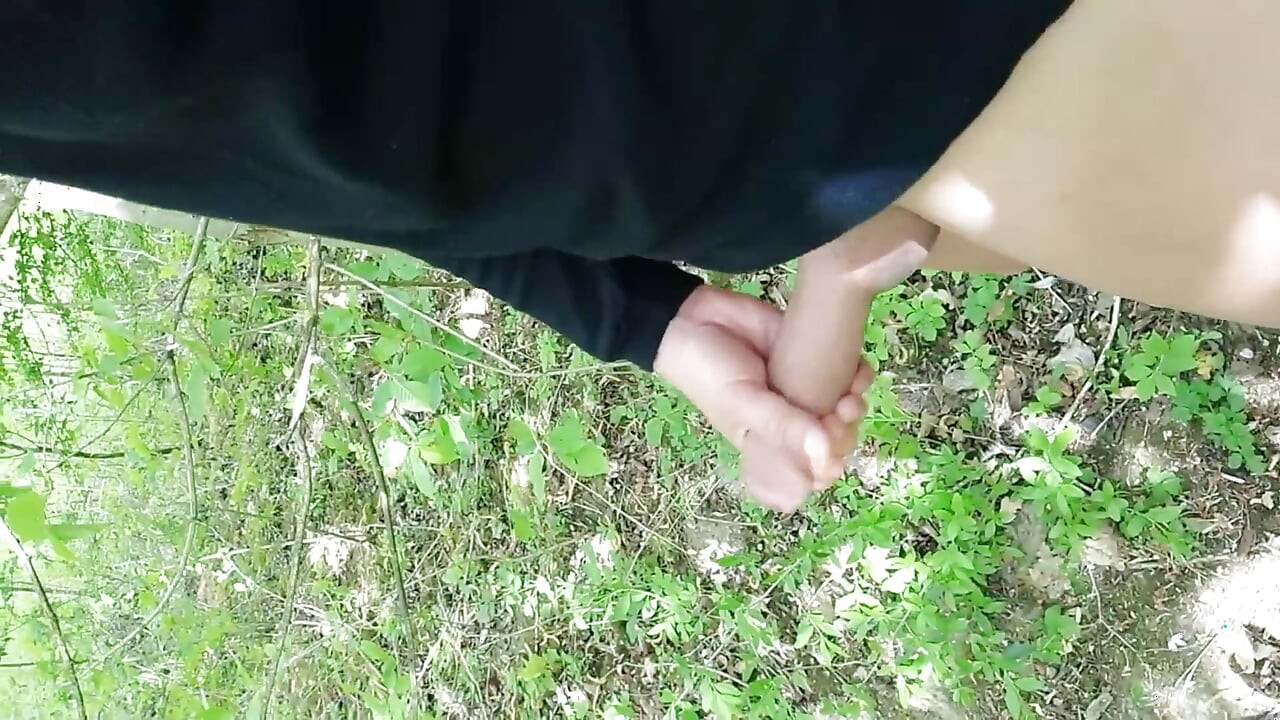 야외에서 사정 - 다른 각도, 아래에서 보기, 콘돔 카메라 렌즈에 사정
