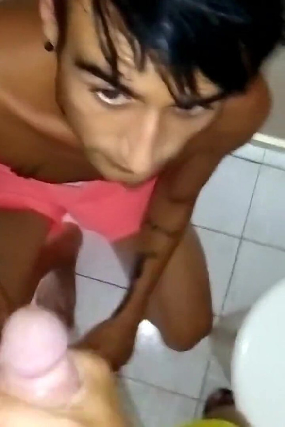 I Love to Jerk at Bathroom Stall While Twink Is Waiting for My Cum