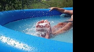 Showing off in the pool