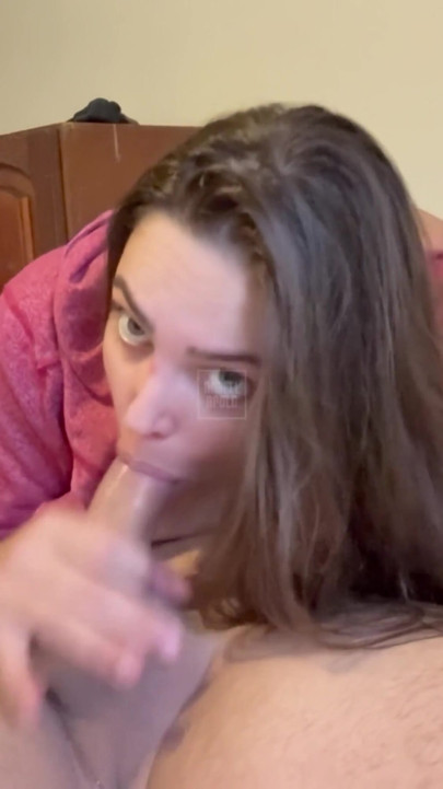 Blonde with a big ass gives the best blowjob and gets cum on her face | Clip 2