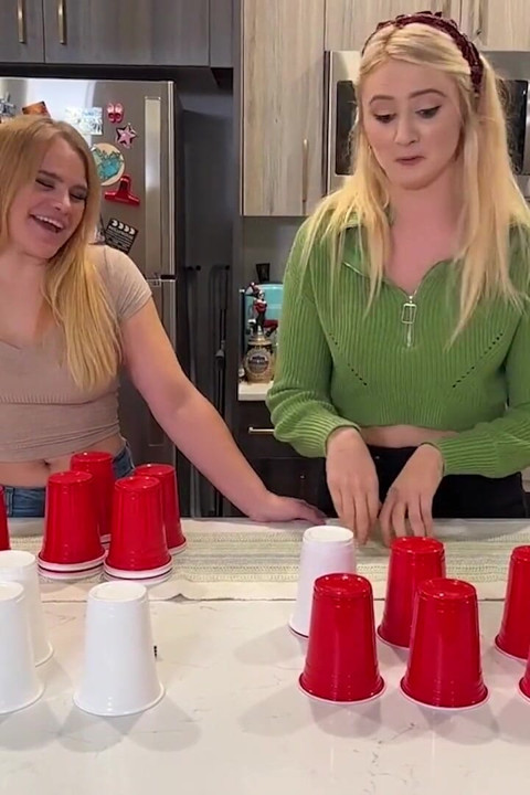 Taylor Pairs with Maddie for a Playful Strip Dice Cup Game