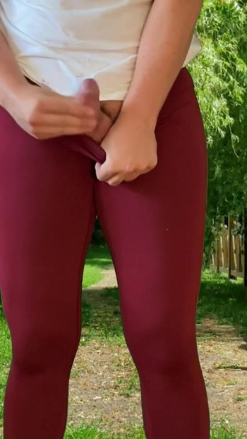Stunning moment from "public dick flash in tight leggings, public masturbation"