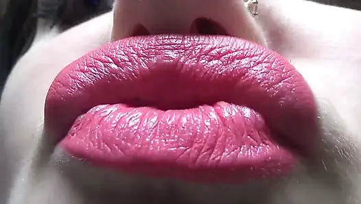 Büyük pembe dudaklı öpüşme ve ördek yüzü