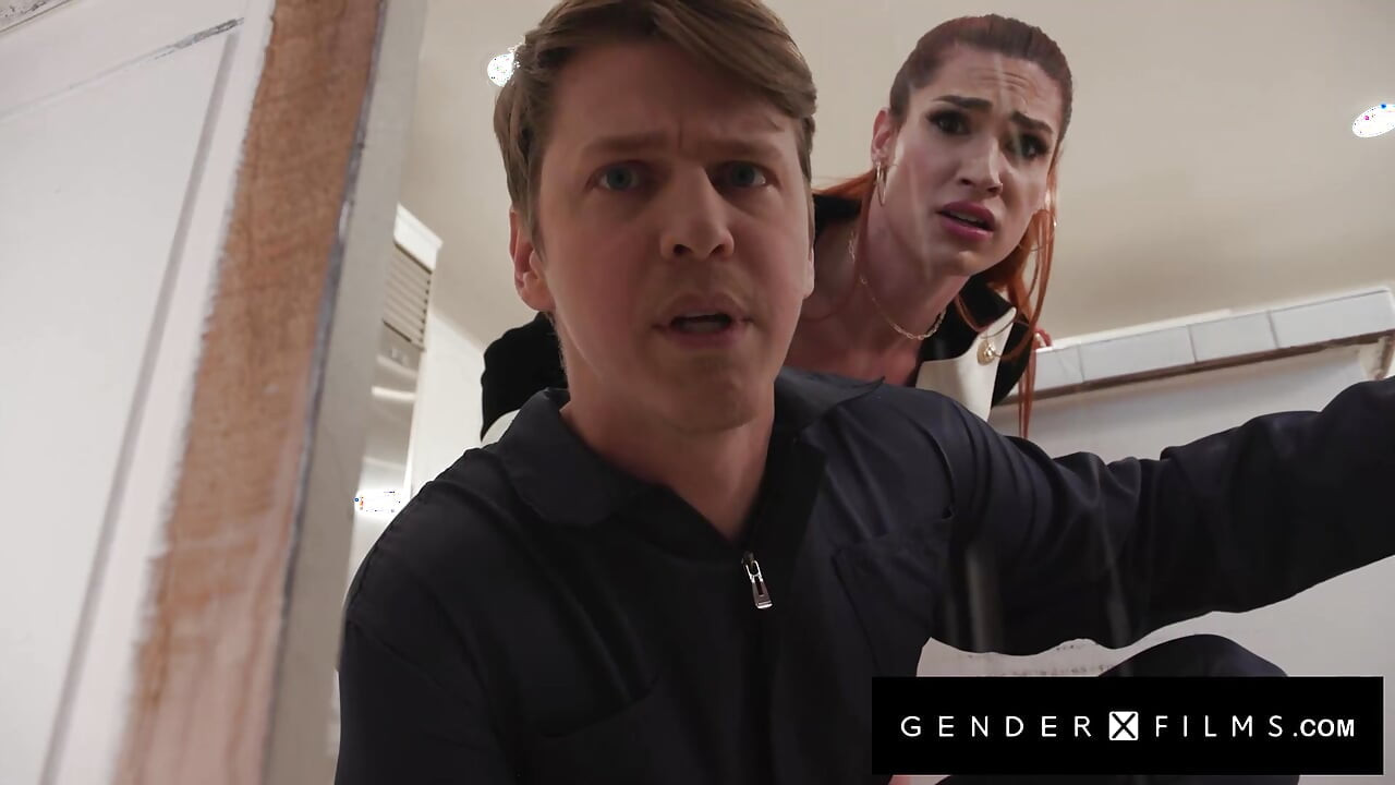GENDERX FILMS - Trans Babe Kalli Grace Railed by Huge Cock Plumber on the Kitchen Floor