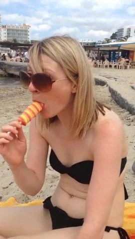 UK girl eats ice