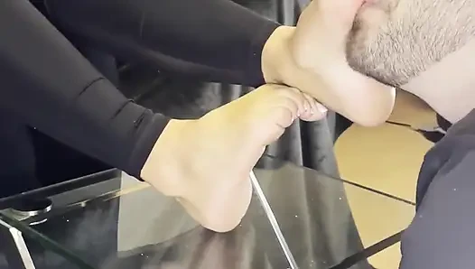 Dirty White Sneaker Worship - Sweaty Feet Sniffing (front View)