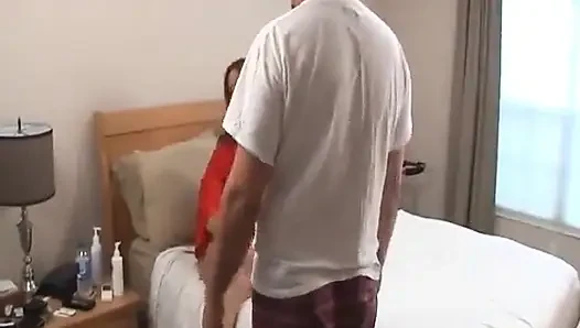Rachel gives stepson footjob