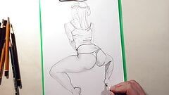 How to draw sexy hot girls in pencil, a quick sketch