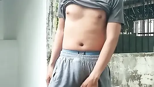 Asian Boy Extreme Outdoor Masturbation at Cemetery