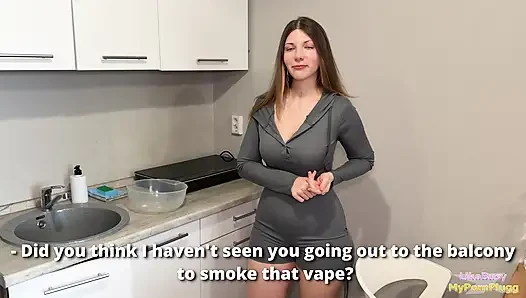 "COME ON, MY COCK WILL RELIEVE YOUR STRESS BETTER THAN YOUR VAPE!" Helping my stepsister relax before her exams... (Curvy BBW)