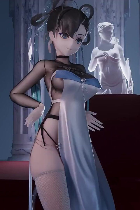 [Mmd]幻塔玉兰 Up And Down Cheongsam; Black Silk Thong; Jiggling Breasts; Doggy Style; Internal Ejaculation; Orgasm