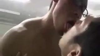 Two Asian Men Office Love