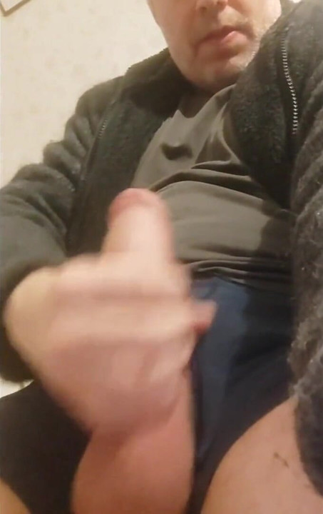 With My Girthy Cock Pointing Out Through Worn-out Boxers, Pumping Out a Big and Creamy Cum Load