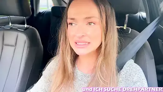 公共用户约会失败 - 德国学生青少年在��她的车里潮吹