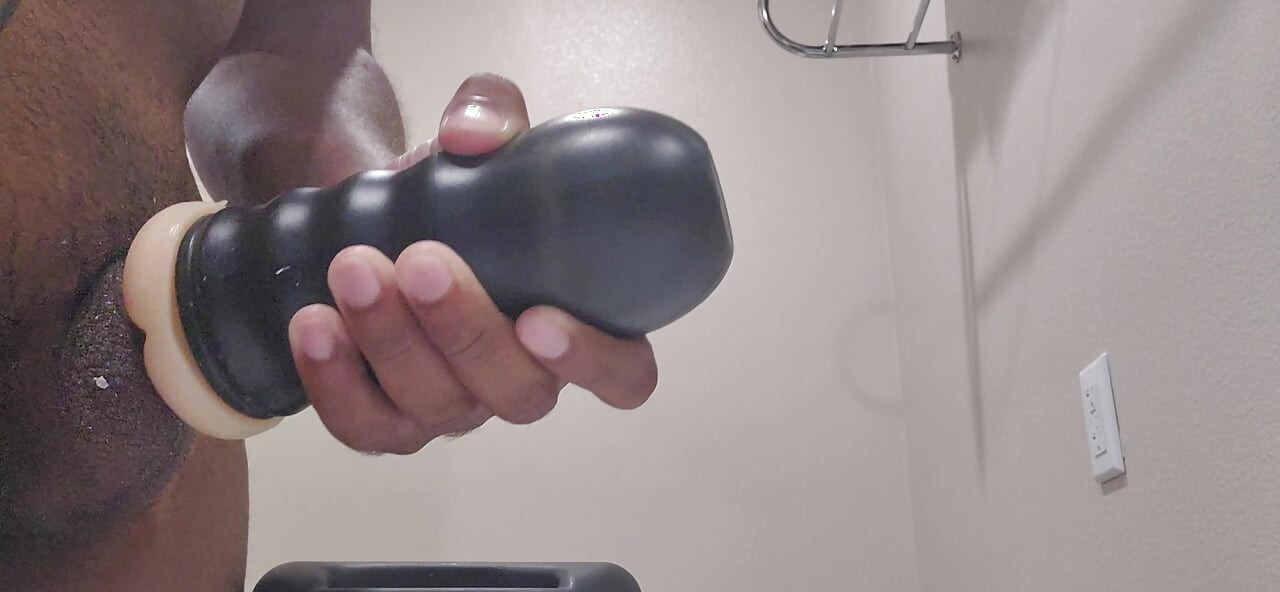 Fucking my sex toy, thinking about cumming in someone's ass
