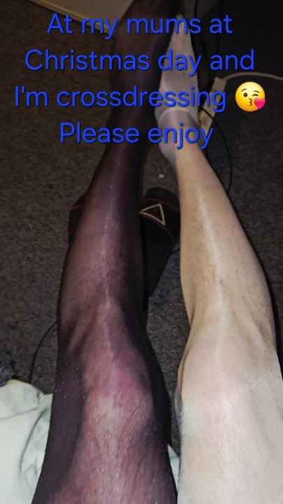 Sneaking about in lingerie at my mums for Christmas