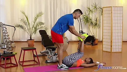 Fitness Rooms - Lola Marie Doing Squats in Her Spandex Leggings