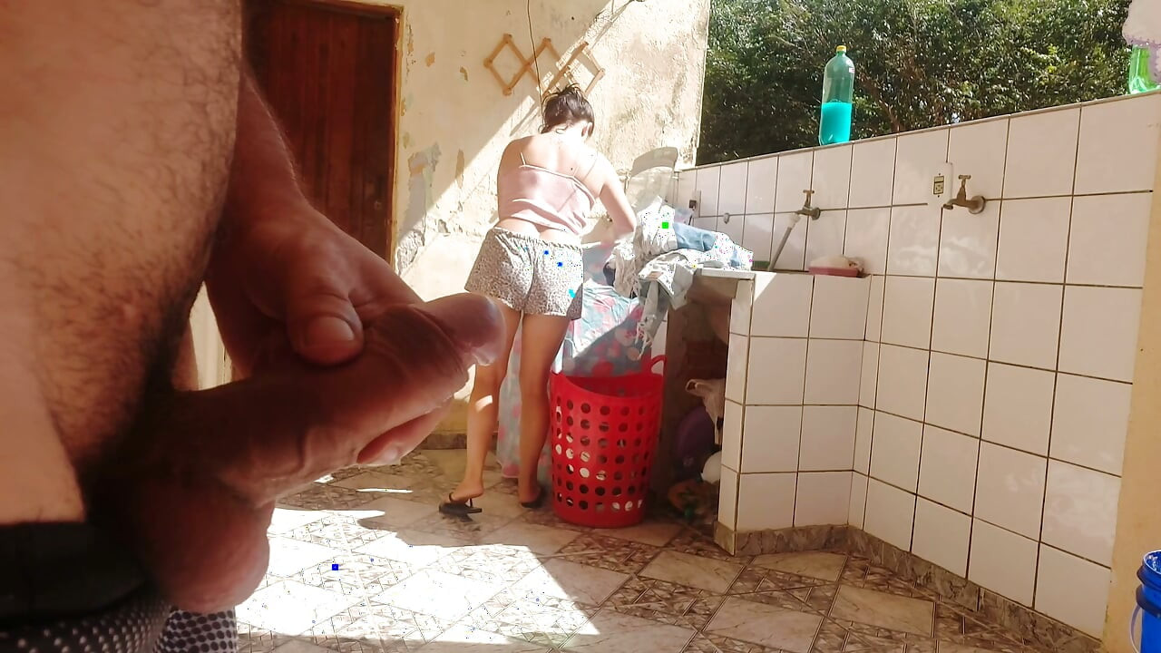 I Caught My Stepdaughter Doing Laundry in Shorts, I Got Horny and I Liked Her Super Hot Pussy