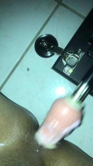 Horny Sissy fucked with sex machine!