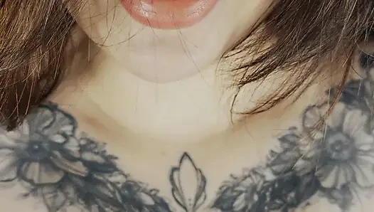 Tattooed Brunette Tease Asian Beauty, Underarm & Cleavage Focus