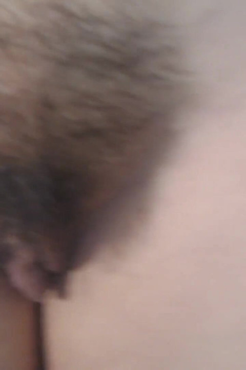 Standing big bush pussy lips hanging