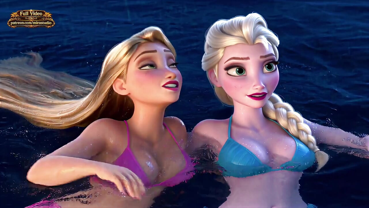 Rapunzel e Elsa presas em uma ilha