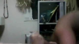Rubia chupando en webcam