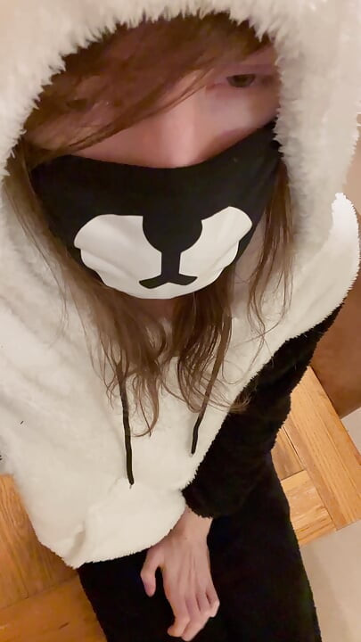 Twink in cute onesie jerking off