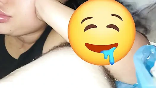 MASSAGING COCK AND HORNY CUCKOLD BALLS