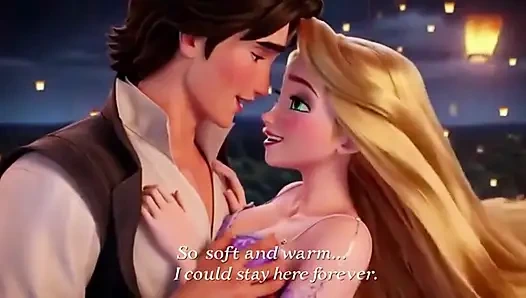 Rapunzel ve flynn binici fener kulesi tutkusu - romantik 3 boyutlu anime