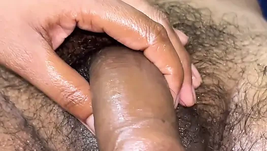 Моя сексуальная жена, масляный массаж на его большой пенис