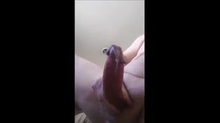 Thick hot cum flowing out of my cock