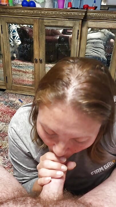 Dirty talking milf while sucking cock talks about why she likes sucking dick and how she wants guys lined up to for a blowjob