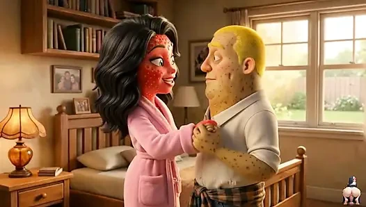 Эпизод 1 - симпатичная девушка-клубника и картофельный мужчина делят чувственные моменты, AI хентай