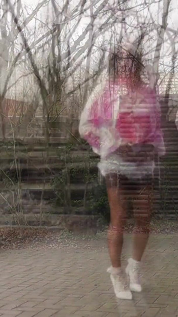 Key moment from "Wanking Sissy In Shiny Satin"