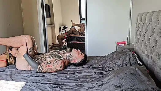 Behind the Scenes! Amateur Couple Have Sex in the Morning. Double Penetration