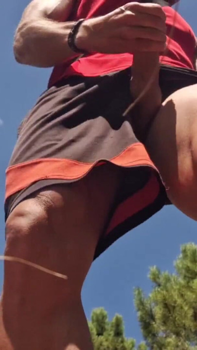 Risky Nature Walk Jerk Off - Got Super Horny and Stroked My Cock Outside | Clip 1